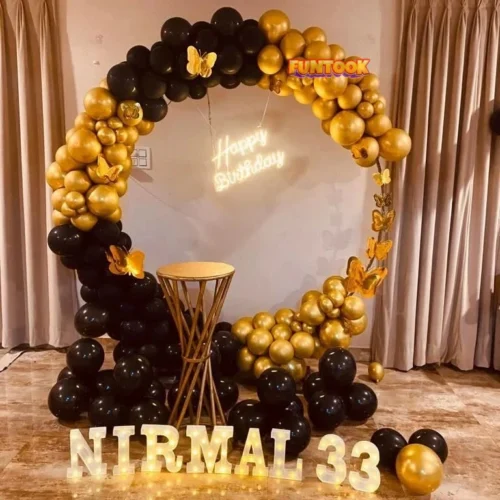Black and Golden Balloon Decoration